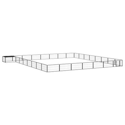 vidaXL Ohrádka pre psov 32 panelov čierna 100x50 cm práškovaná oceľ