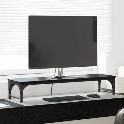 vidaXL Stojan na monitor Čierny dub 85 x 23 x 15,5 cm Kompozitné drevo