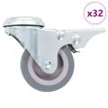 vidaXL Otočné kolieska s otvorom na skrutku 32 ks, 50 mm