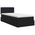 vidaXL LED úložná posteľ s matracom Čierna 90 x 190 cm Látka