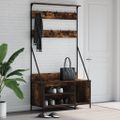 vidaXL Vešiak na šaty so skrinkou na topánky, tmavý dub 100x41x184 cm