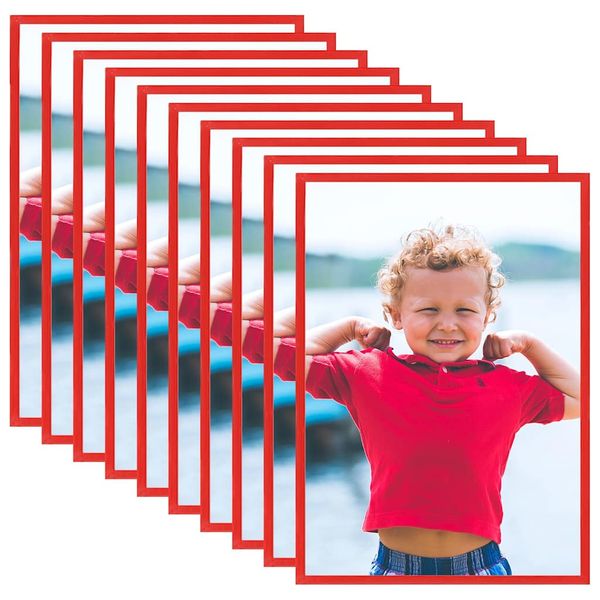 vidaXL Fotorámiky na stenu alebo stôl 10 ks červené 18x24 cm MDF