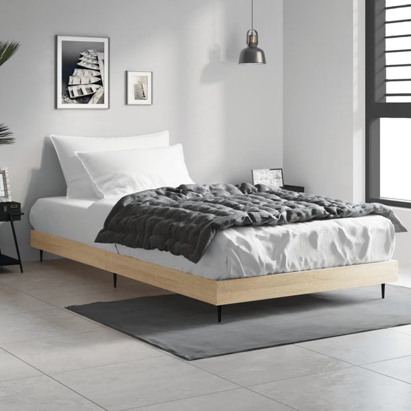 vidaXL Posteľný rám bez matraca dub sonoma 100x200 cm kompozitné drevo