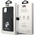 Púzdro Karl Lagerfeld pre iPhone 15 6,1" KLHCP15SSAPKCNPK čierny tvrdý obal Saffiano s držiakom kariet Karl&Choupette Metal Pin