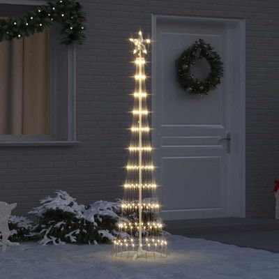 vidaXL LED vianočný stromček Teplá biela 51 x 51 x 190 cm Kov