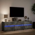 vidaXL TV stolík s LED betónovosivý 180x34x50 cm kompozitné drevo