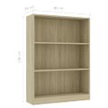 vidaXL Knižnica farba dubu sonoma 80x24x108 cm drevotrieska