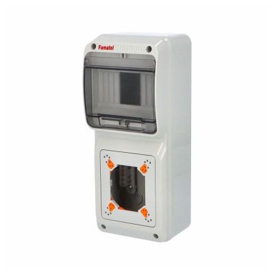 Skrinka 3928 AcquaCOMBI IP65, 6 modulov, 1 otvor pre zásuvku, 305x125x107mm