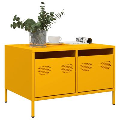 vidaXL TV skrinka horčicovožltá 68x50x43,5cm oceľ valcovaná za studena