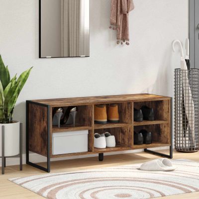 vidaXL Skriňa na topánky Dymová dub 100 x 35 x 44 cm Kompozitné drevo