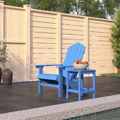 vidaXL Záhradná stolička Adirondack so stolíkom HDPE aqua modrá