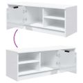 vidaXL TV stolík lesklý biely 102x35,5x36,5 cm spracované drevo