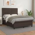 vidaXL Boxspring posteľ s matracom hnedá 140x190 cm umelá koža