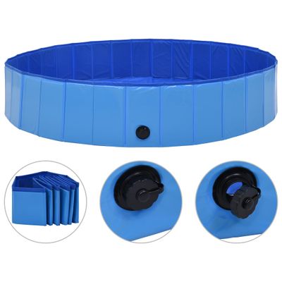 vidaXL Skladací bazén pre psov modrá 160x30 cm PVC
