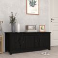 vidaXL Skrinka na topánky čierna 110x38x45,5 cm masívna borovica