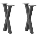 vidaXL Nohy konferenčného stolíka v tvare X, 2 ks, antracitové, 28 x (42-43) cm, oceľ