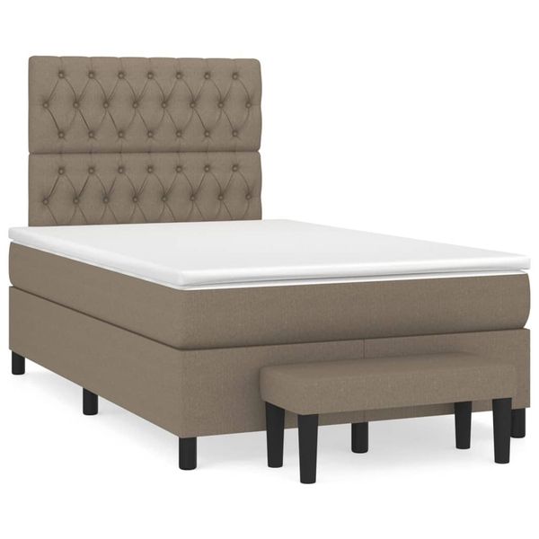 vidaXL Boxspring posteľ s matracom sivohnedá 120x190 cm látka