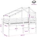 vidaXL Vysoká posteľ so strechou 80x200 cm borovicový masív