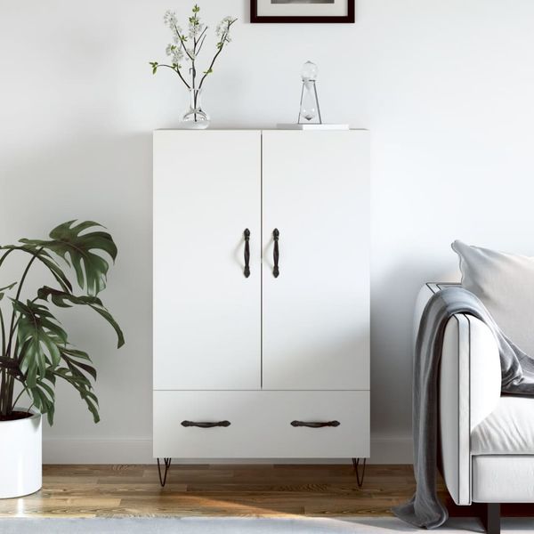 vidaXL Vysoká skrinka biela 69,5x31x115 cm kompozitné drevo
