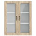 vidaXL Nástenný sklenený kabinet PORTO Sonoma dub 80 x 31 x 100 cm