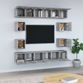 vidaXL 10-dielna súprava TV skriniek sivý dub sonoma spracované drevo