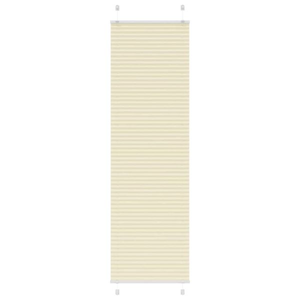 vidaXL Skladaná roleta krémová 65x200 cm, šírka látky 64,4 cm, polyester