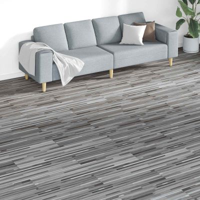 vidaXL Podlahové dosky 18 pcs Biely 5,26 m² PVC