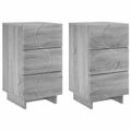 vidaXL Nočný stolík 2 pcs Sivý Sonoma 33,5 x 34,5 x 60 cm