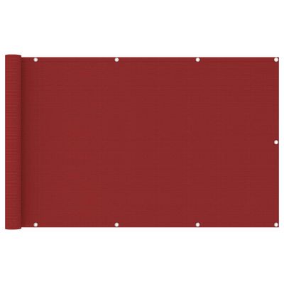 vidaXL Balkónová markíza červená 120x600 cm HDPE