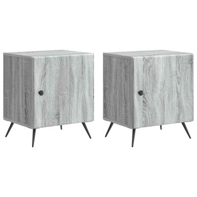 vidaXL Nočný stolík 2 pcs Sivá sonoma 43 x 34,5 x 50 cm