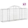 vidaXL Oblúkové gabionové koše 7 ks 200x30x80/100cm pozinkované železo