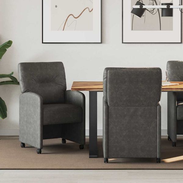 vidaXL Jedálenské stoličky na kolieskach 2 pcs Čierna 57 x 67 x 95 cm