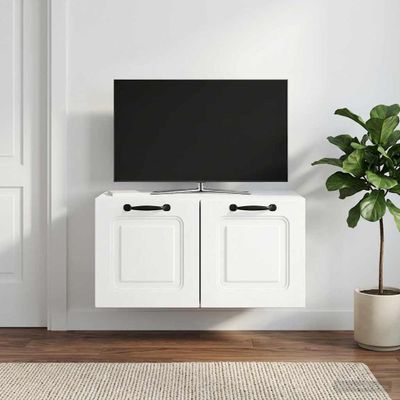 vidaXL Nástenná TV skrinka Biela 59,5 x 41 x 30 cm Kompozitné drevo