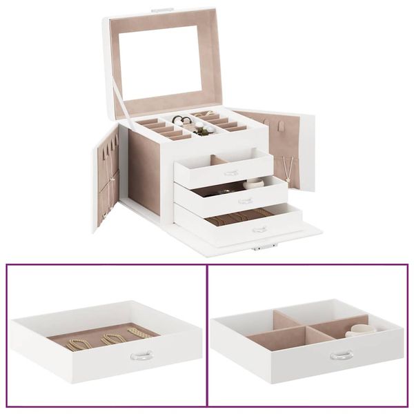 VidaXL Šperkovnica 4-vrstvová s zrkadlom uzamykateľné 22,5x17,5x16,5cm