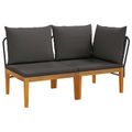 vidaXL 2 ks Záhradný lounge set s vankúšmi Prírodná
