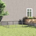 vidaXL Koterec pre psy strieborný 12 m² oceľ