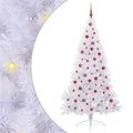 vidaXL Umelý vianočný stromček s 300 LED-i Biela 210 cm PVC a oceľ