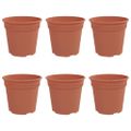 vidaXL Kulatý kvetináč 6 ks Tehlovo červená Ø 17 x 14 cm Plast