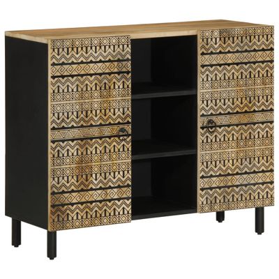 vidaXL Komoda 90x33,5x75 cm, surový mangový masív