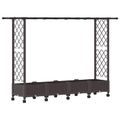 vidaXL Vyvýšený záhon s mriežkou a strechou Hnedá 203 x 40 x 127 cm PP