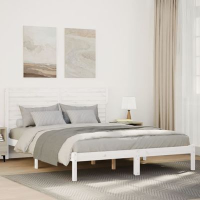 vidaXL Extra dlhá posteľ bez matraca biela 140x210 cm masívne drevo