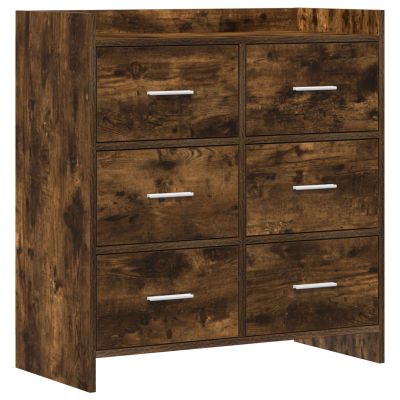 vidaXL Servírovacia skriňa Dymový dub 75 x 33 x 80 cm Kompozitné drevo