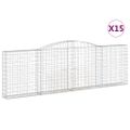 vidaXL Oblúkové gabionové koše 15 ks 400x30x120/140 cm pozink. železo