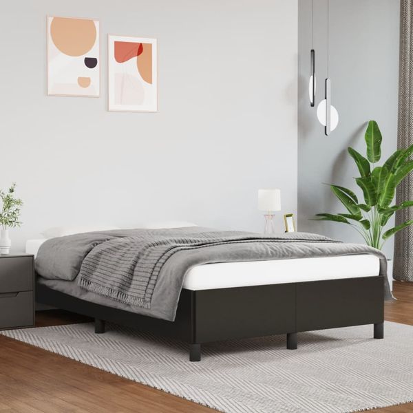 vidaXL Posteľ bez matraca čierna 120x190 cm umelá koža