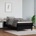 vidaXL Matrac s taštičkovými pružinami stredná tvrdosť čierny 90x190x20 cm umelá koža