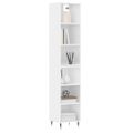 vidaXL Vysoká skrinka lesklá biela 34,5x32,5x180 cm spracované drevo