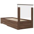 vidaXL Rám postele Hnedý dub a striebro 70 x 190 cm Kompozitné drevo