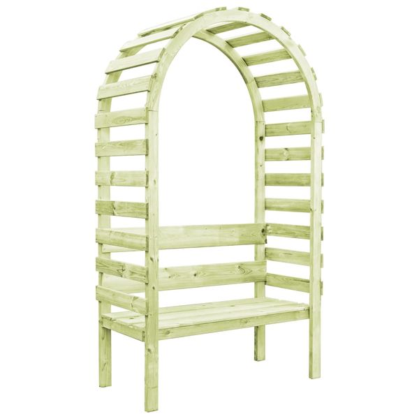 vidaXL Záhradná pergola s lavičkou 130x60x230 cm, impregnovaná borovica