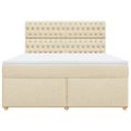 vidaXL Posteľný rám boxspring s matracom krémový 180x200 cm látka