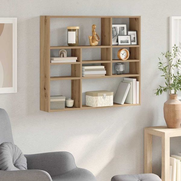 vidaXL Nástenná polička Artisan Dub 90x16x78 cm Drevo